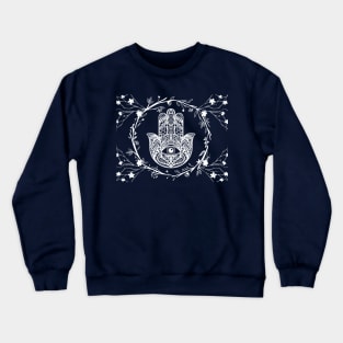 Hamsa Eye Hand And Vines Crewneck Sweatshirt